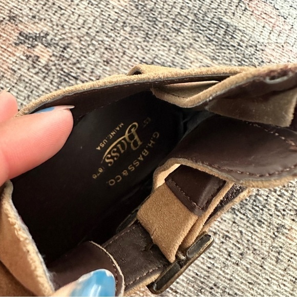 G.H. Bass Co. Western Ankle Bootie Buckle Beige Shoes sz 7 - Picture 6 of 7